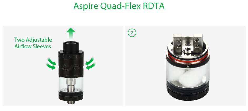 Aspire Quad-Flex Survival Kit Aspire Quad Flex RDTA Two Adjustable Airflow Sleeves
