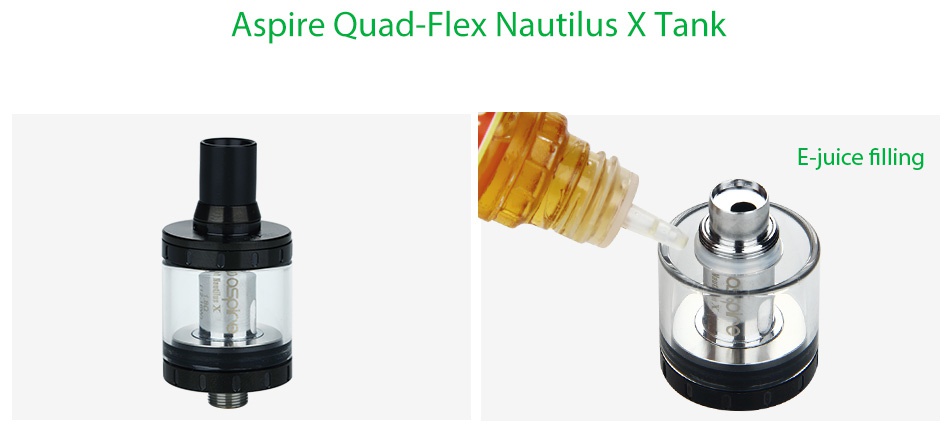 Aspire Quad-Flex Survival Kit Aspire Quad Flex Nautilus X Tank E juice filling