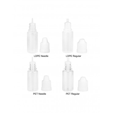 Unassembled PET/LDPE Semi-transparent Plastic Dropper Bottle 10ml 2500pcs