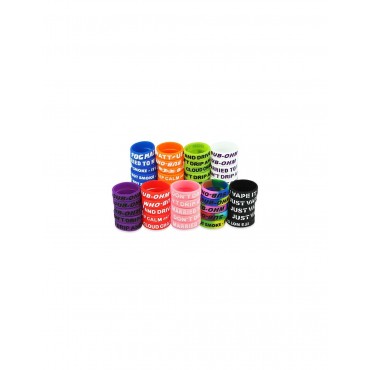 Decorative Silicone Ring with Concave Letters 5pcs