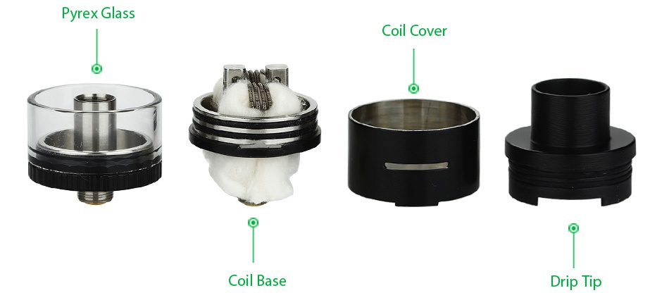 Kangertech DOTA RDTA Cartomizer 4ml Pyrex Glass Coil Cover Coil base Drip Tip