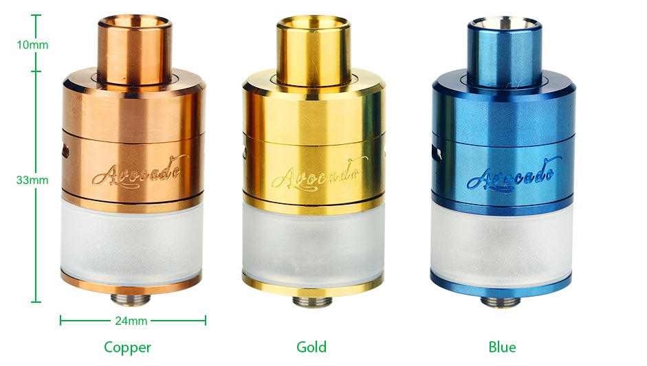 GeekVape Avocado 24 RDTA New Color Edition 10mm 33mm dyeware decode 24mm Copper Gold Blue