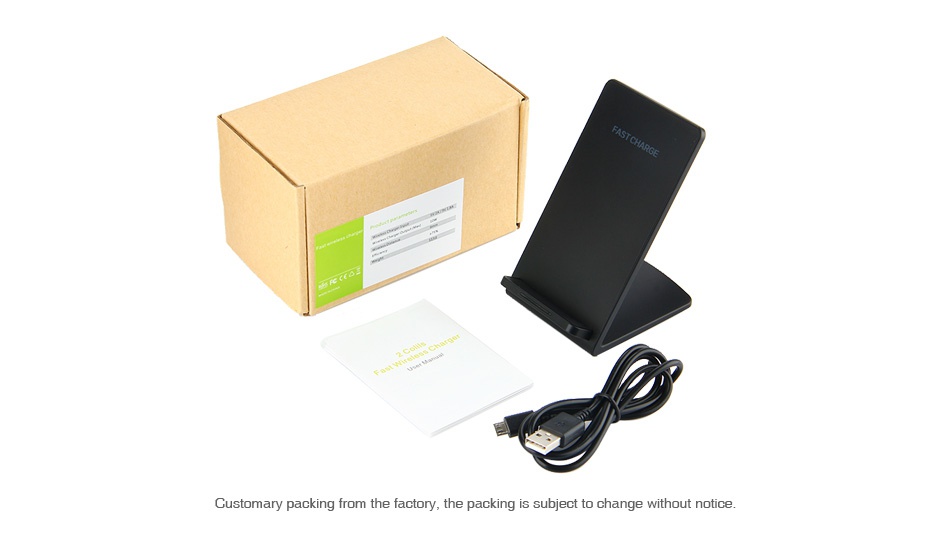 Dual Coil Fast Wireless Charger for Smart Phone Customary packing from the factory  the packing is subject to change without notio