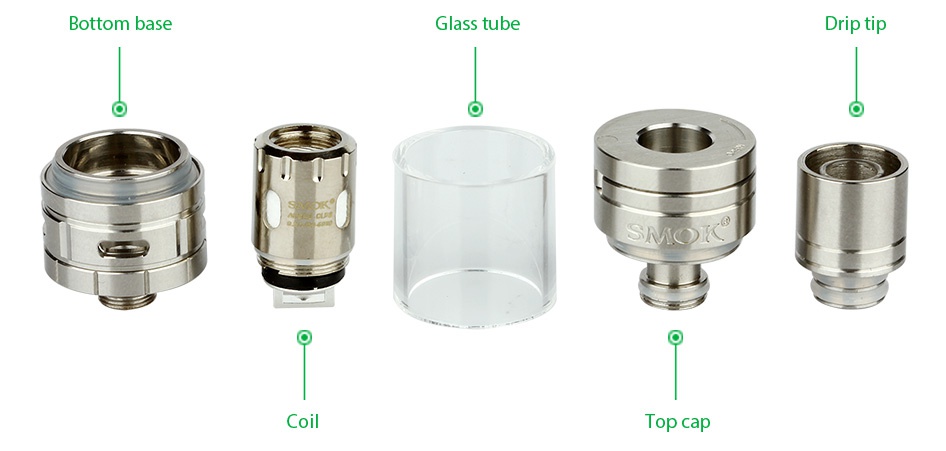 SMOK Stick One Basic Kit 2200mAh Bottom base Glass tube Drip tip Top cap