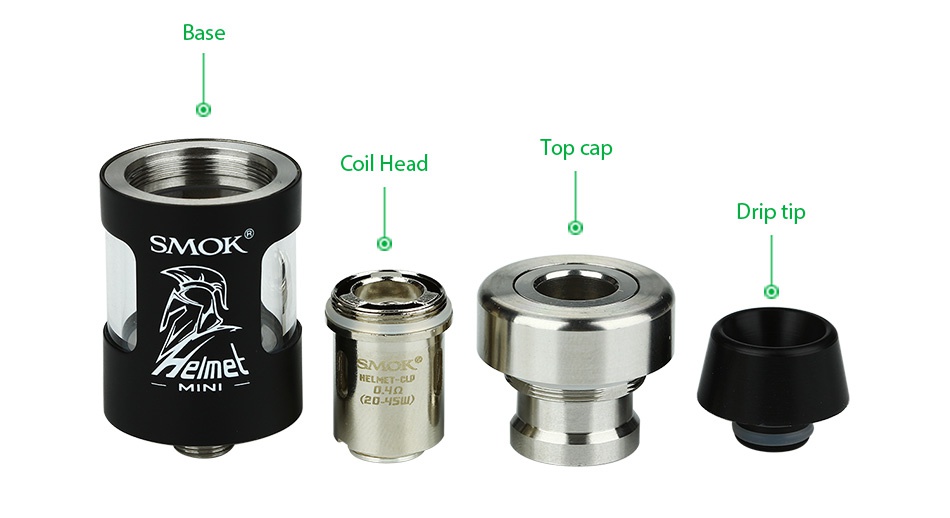 SMOK OSUB 40W TC Starter Kit 1350mAh B ase Coil head Top cap Drip tip SMOK elme MINI