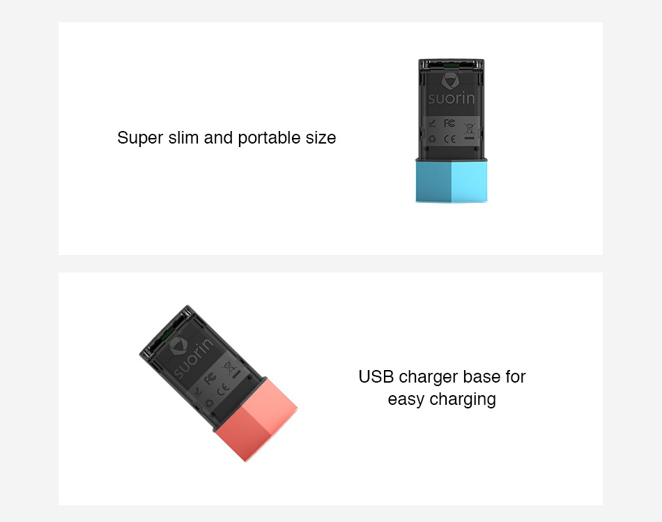 Suorin Edge Battery 230mAh sorin Super slim and portable size USB charger base for easy chargIng