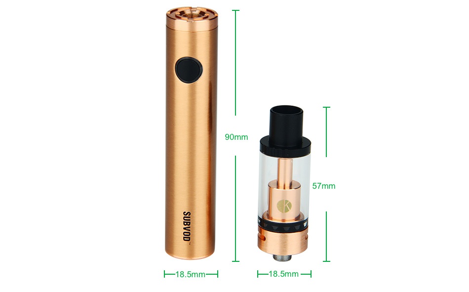 Kangertech SUBVOD-C Starter Kit 1300mAh 90mm ID 57mm 18 5mm 18 5mm