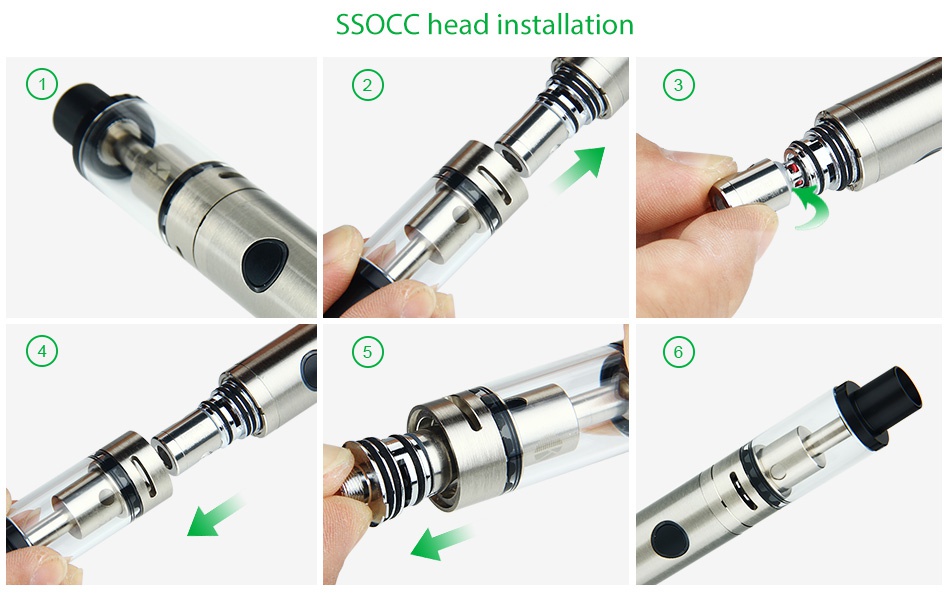 Kangertech SUBVOD-C Starter Kit 1300mAh SSoCC head installation