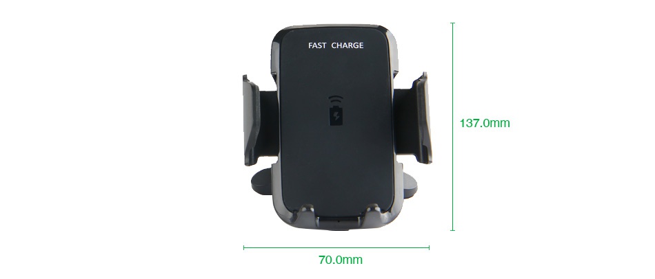 Wireless Car Charger for Smart Phone with Adjustable Holder FAST CHARGE 137 0mm 70 omm