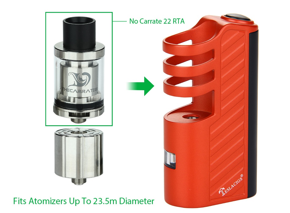 Tesla Stealth 70W With Shadow Starter Kit No Carate 22 RTA   Fits Atomizers Up To 23 5m Diameter