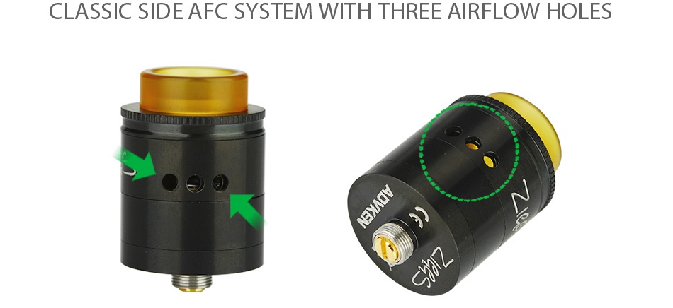 Advken Ziggs RDTA 2.5ml CLASSIC SIDE AFC SYSTEM WITH THREE AIRFLOW HOLES