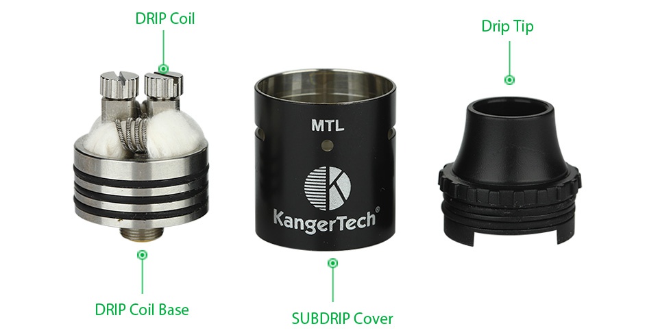 Kangertech Dripbox 2 TC Starter Kit DRIP Coil Drip Tip MTL angerTecl DRIP Coil base SUBDRIP Cover