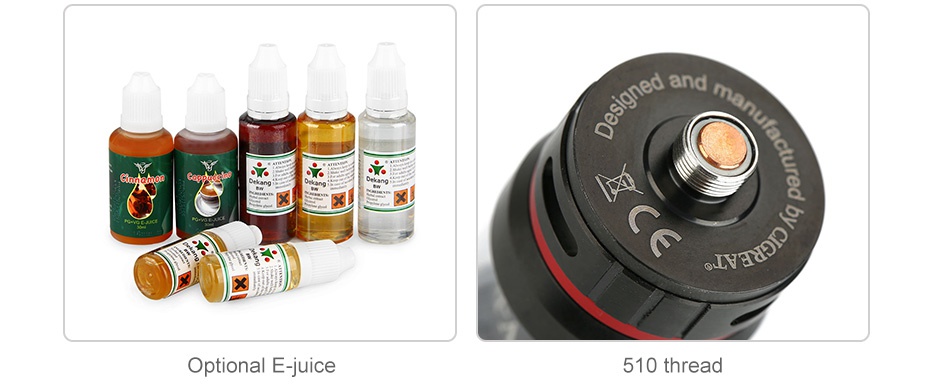 Sense V-Jet+ Subohm Tank 5.5ml o and Optional E juice 510 thread