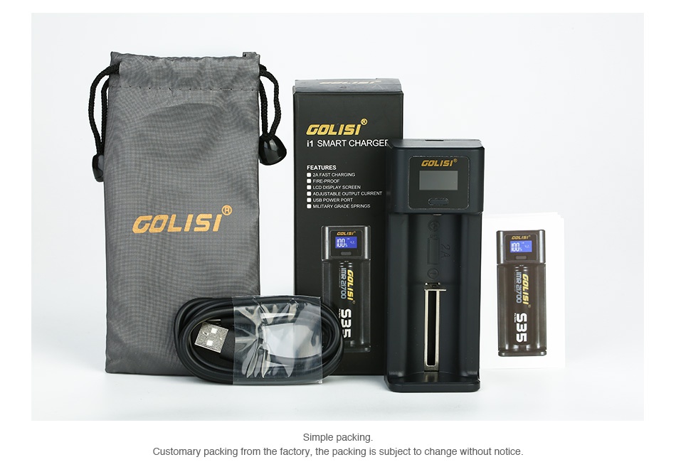 Golisi I1 2A Smart USB Charger with LCD Screen GDLs  GOLISI    Simple packin Customary packing from the factory  the packing is subject to change without notice