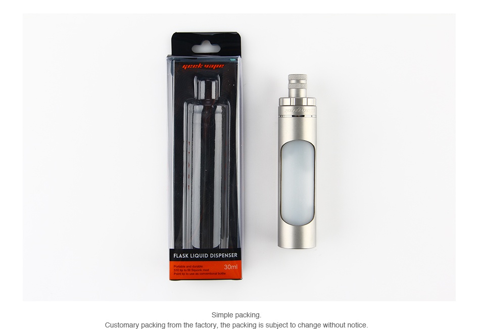 GeekVape GBOX Flask Liquid Dispenser 30ml    FLASK LIQUID DISPENSER Simple e packing is subiect to cha