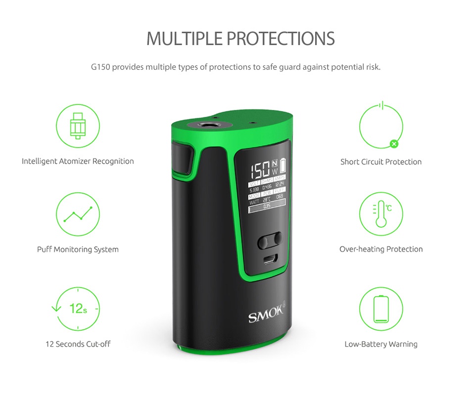 SMOK G150 Kit with TFV8 4200mAh isiN SMOK SMOK  MOK SMOK Gold Black red Black green