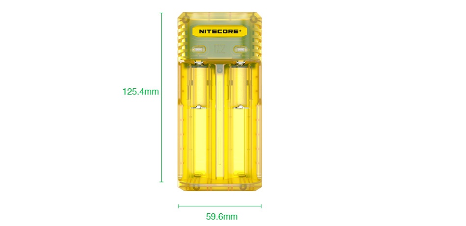 Nitecore Q2 2-slot 2A Quick Charger NITED FE NITECORES TEc RE  NITTEE RE Blackberry Juicy Mango Lemonade Pinky Peach
