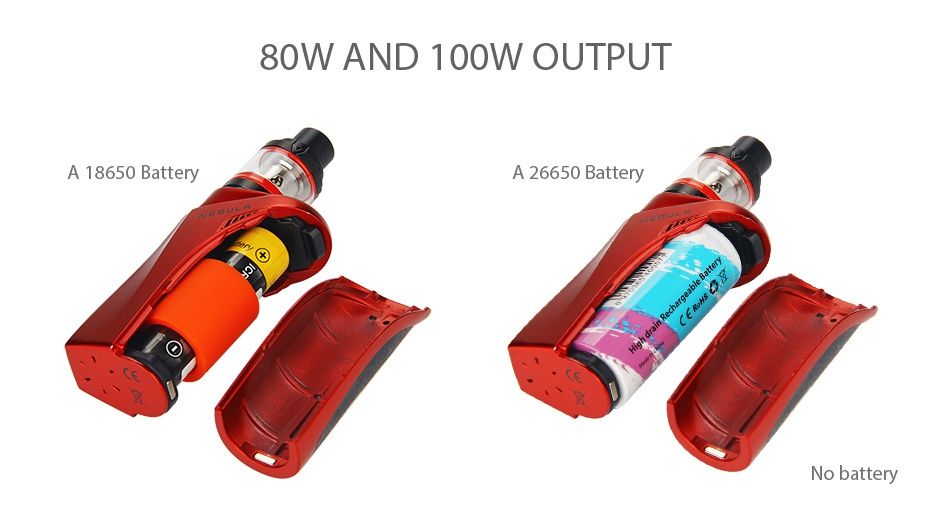 Vaporesso Nebula 100W TC Kit with Veco Plus Tank 4ml 80W AND 100W OUTPUT A 18650 Battery A 26650 Battery No batte