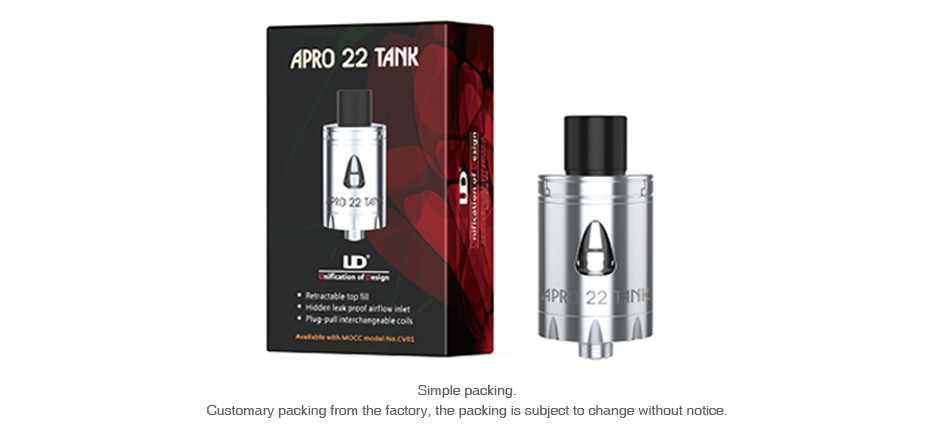 UD Apro 22 Subohm Tank 2ml APRO 22 TANK Customary packing from the factory  the packing is subject to change without notice