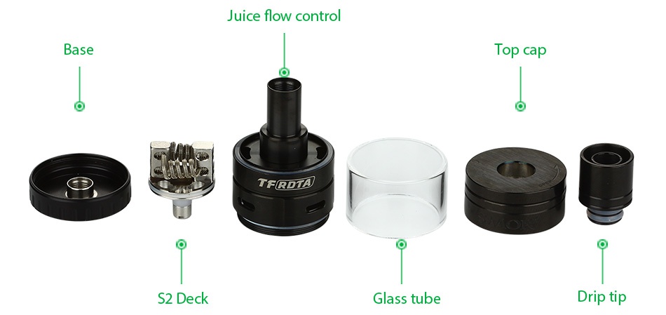SMOK TF-RDTA Tank 5ml Juice flow control Base op ca TFRDTA S2 Deck Glass tube Drip tip