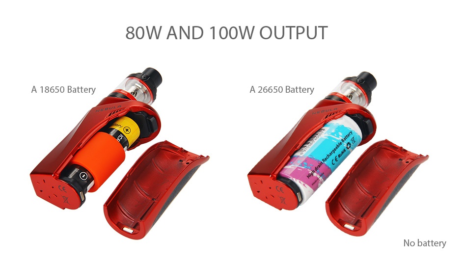 Vaporesso Nebula 100W TC Kit with Veco Plus Tank 2ml 80WAND 1OOW OUTPUT A 18650 Battery A 26650 Battery te