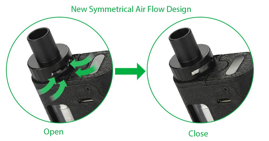 Kangertech TOGO Mini 2.0 Starter Kit 1600mAh New Symmetrical Air Flow Design Open Close