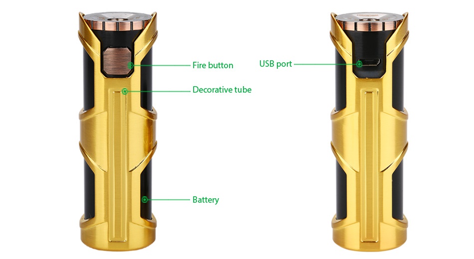 WISMEC SINUOUS SW MOD 3000mAh Fire button USB port Decorative tube