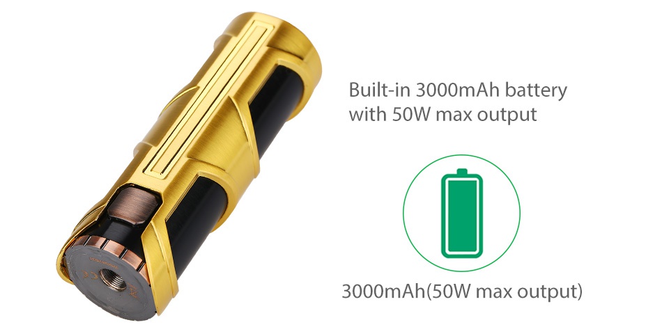 WISMEC SINUOUS SW MOD 3000mAh Built in 3000mAh battery with 50W max output 3000mAh 50W max output