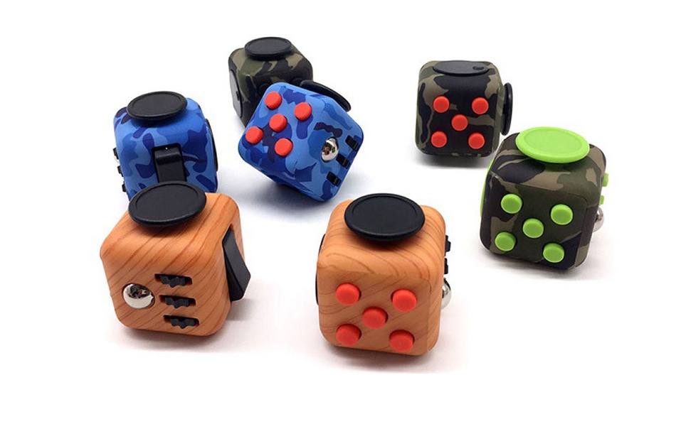 ABS Fidget Cube Stress Relief Focus Toy White black Camouflage Blue Camouflage Green Full black Grey Black White blue Dark Grev black White Pink White Orange Grey Red ooden Black Green Black Red