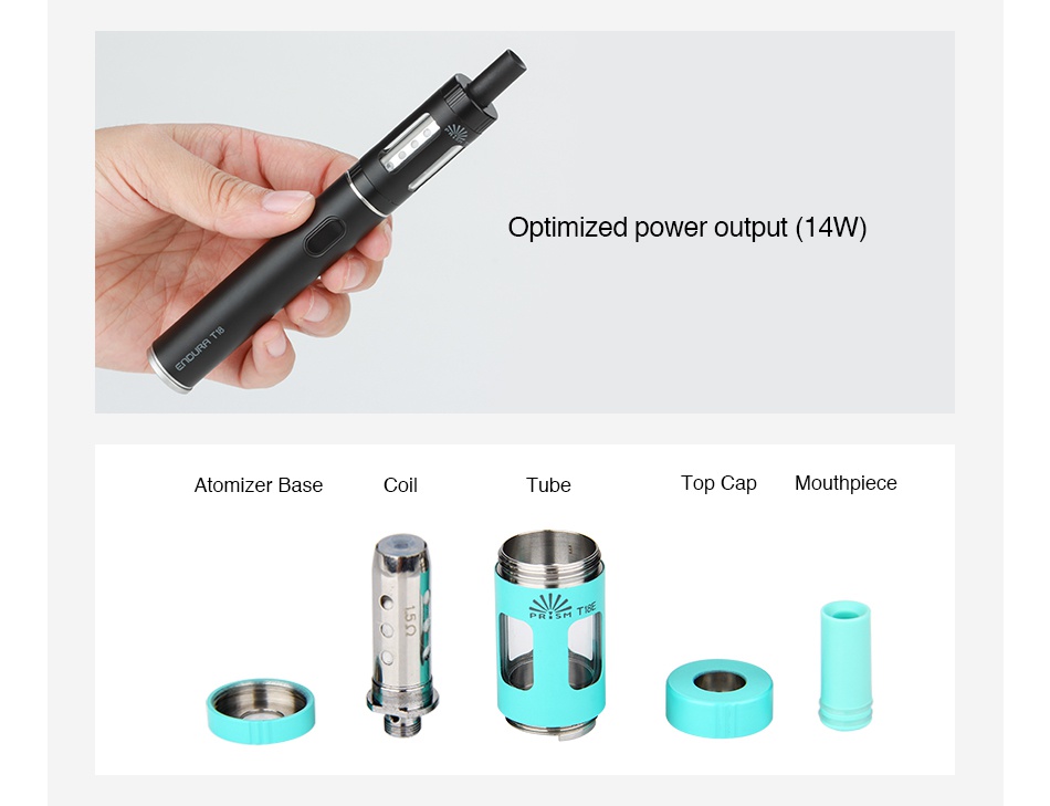 Innokin Endura T18E Starter Kit 1000mAh Optimized power output 14W  er Base TOp C