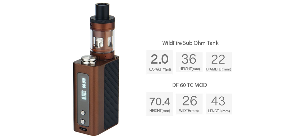 Digiflavor WildFire 60W TC Kit 1700mAh SS Coffee