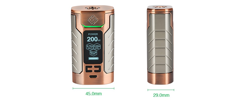 WISMEC SINUOUS FJ200 TC Box MOD 4600mAh 200N 45 0mm 29 0mm