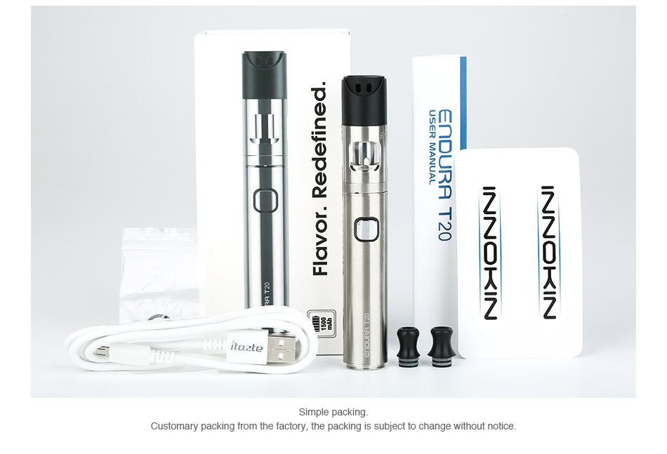 Innokin Endura T20 Starter Kit 1500mAh c0 3 500262 mCH ZZ0z State 1 g  Simple packin Customary packing from the factory  the packing is subject to change without notice