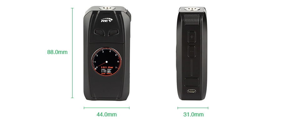 REV Sport 101W TC Box MOD 4200mAh UI D 88 0mm 44 0mm 31 0mm