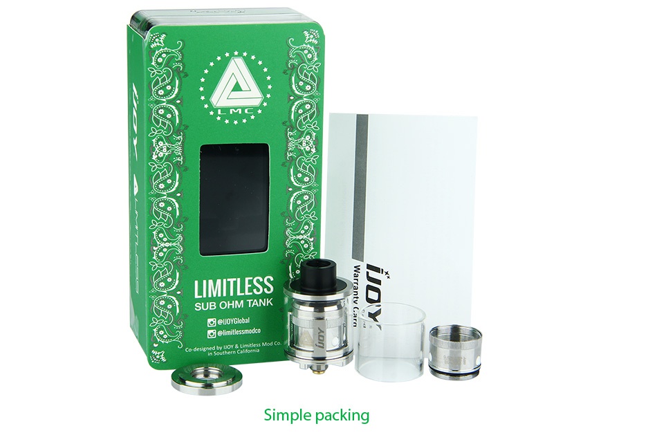 IJOY Limitless Subohm Tank 2ml SUB OHM TANK   eUoYGlobal Co  designe Simple packing
