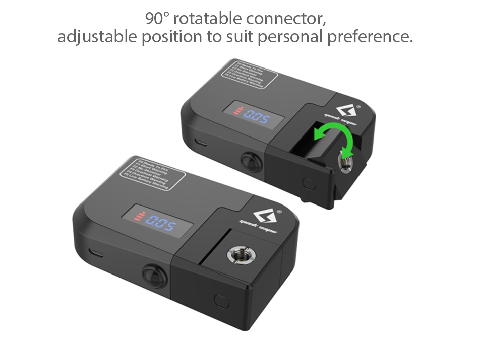 GeekVape Tab Pro Ohm Meter 90 rotatable connector adjustable position to suit personal preference