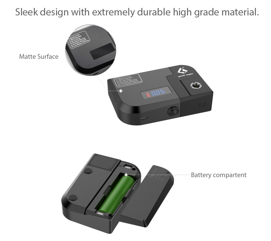 GeekVape Tab Pro Ohm Meter Sleek design with extremely durable high grade material Matte Surface Battery compartent