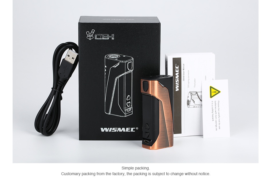 WISMEC CB-60 VW Box MOD 2300mAh WSMAELS Customary e Factory  the packing notice