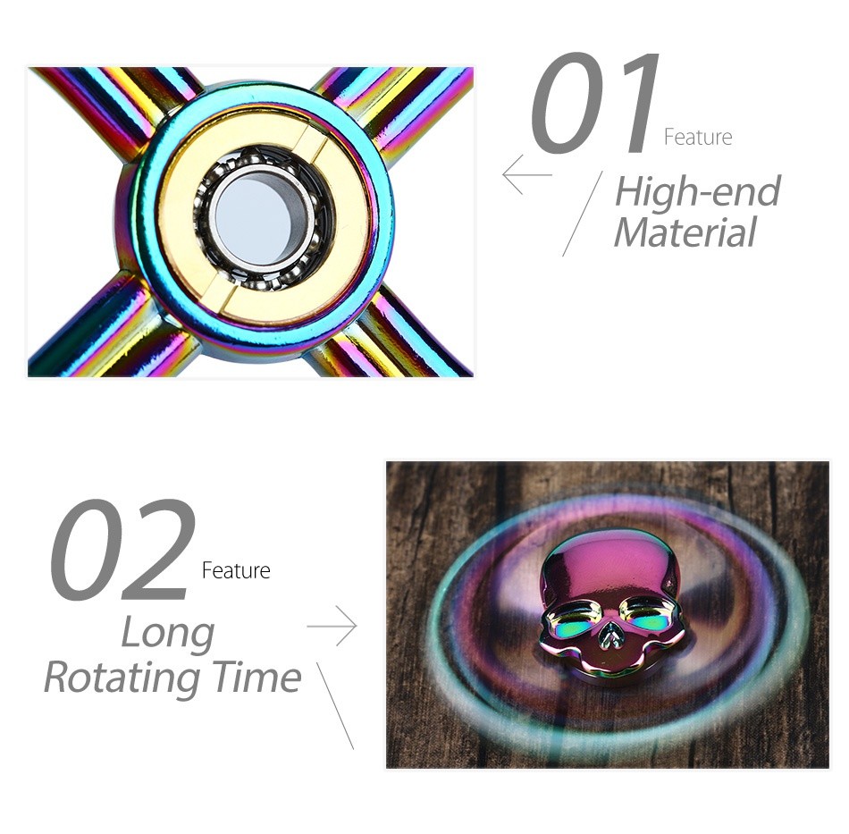 Starss Skull ETN-X01 Hand Spinner Fidget Toy 07 Feature High end Material 02 Feature Lone Rotating Time