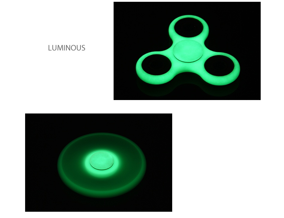 Plastic EDC Triangle Hand Fidget Spinner UMINOUS