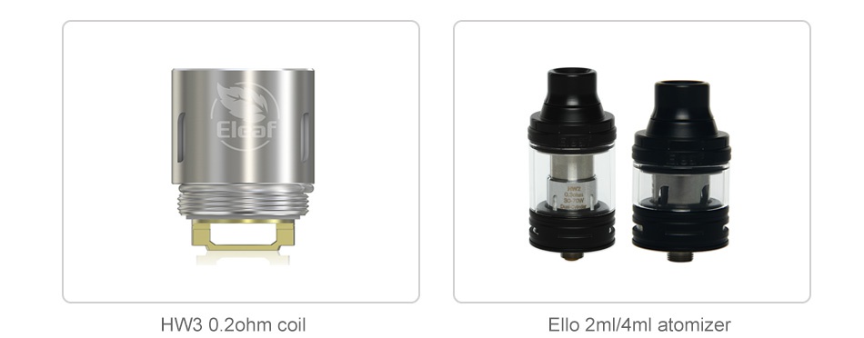 Eleaf iKonn 220 with Ello Kit HW30 ohm coil Ello 2ml 4ml atomizer