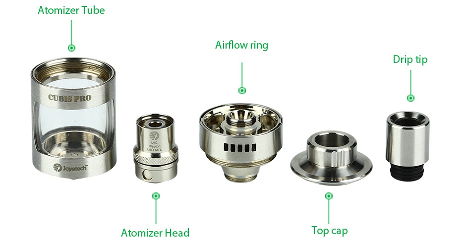 Joyetech CUBIS Pro Atomizer 4ml Atomizer tube Airflow ring Drip ti CUBIS PRO D Atomizer head Top cap