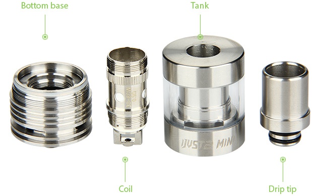 Eleaf iJust 2 Mini Subohm Atomizer 2ml Bottom base an 5M  Drip ti