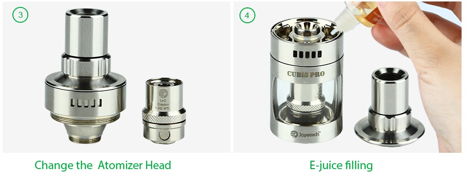 Joyetech CUBIS Pro Atomizer 4ml CUBIS PR LLUJI Change the Atomizer head E juice filling