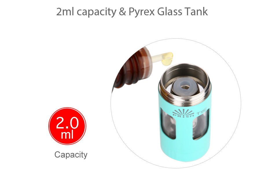 Innokin Prism T18E Tank 2ml 2ml capacity Pyrex Glass Tank 2 0 Capacity