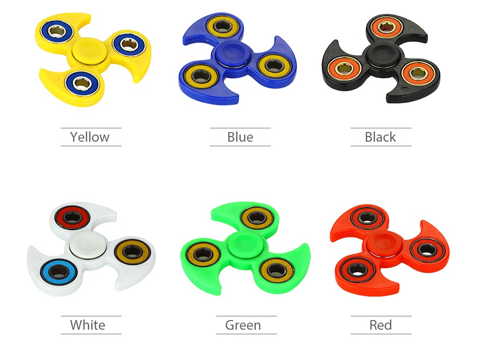 ABS Bat EDC Hand Spinner with Three Spins Yellow Blue Black White Green Red