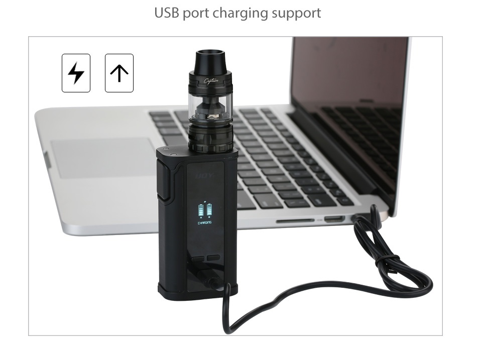 IJOY Captain PD1865 225W with Captain S Tank TC Kit USB port charging support