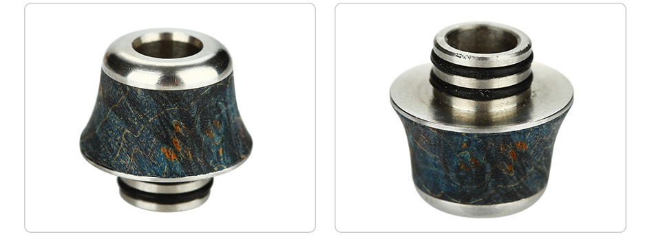 Arctic Dolphin Stabilized Wood Drip Tip 510 A12 Black SS Blue