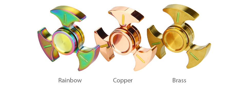 Luminous Triangle Hand Spinner with Hybrid Ceramic Bearing Rainbow Copper Brass