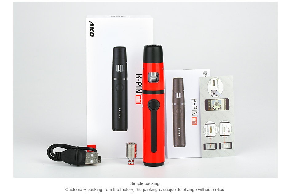 Kangertech K-PIN Mini Starter Kit 1500mAh     Simple packing Customary packing from the factory  the packing is subject to change without notice